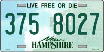 NH license plate 3758027