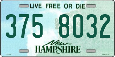 NH license plate 3758032