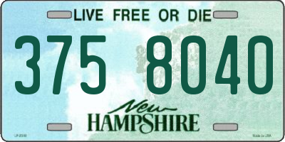 NH license plate 3758040