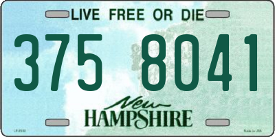 NH license plate 3758041