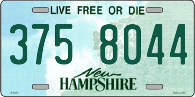 NH license plate 3758044