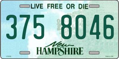 NH license plate 3758046