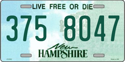 NH license plate 3758047