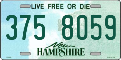 NH license plate 3758059