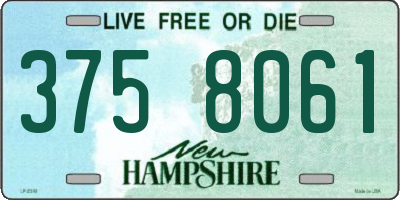 NH license plate 3758061