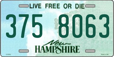 NH license plate 3758063