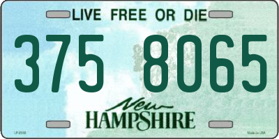 NH license plate 3758065