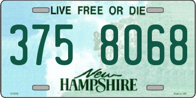 NH license plate 3758068