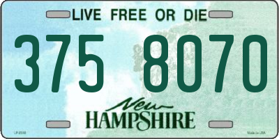 NH license plate 3758070