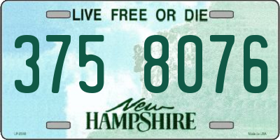 NH license plate 3758076
