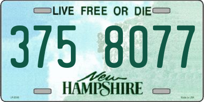 NH license plate 3758077