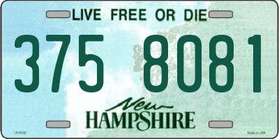 NH license plate 3758081