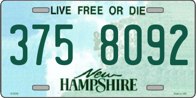 NH license plate 3758092
