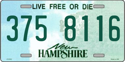 NH license plate 3758116