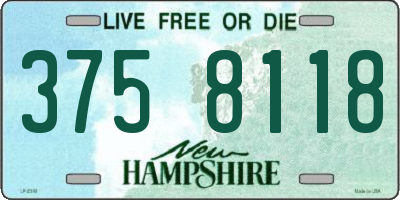NH license plate 3758118