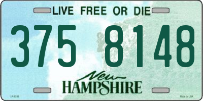 NH license plate 3758148