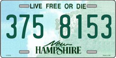 NH license plate 3758153
