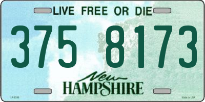NH license plate 3758173