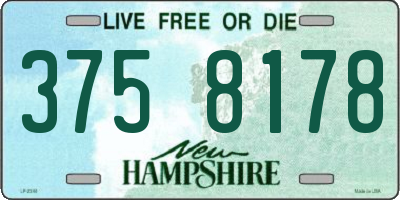 NH license plate 3758178