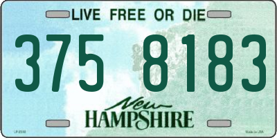 NH license plate 3758183