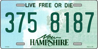 NH license plate 3758187