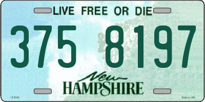 NH license plate 3758197