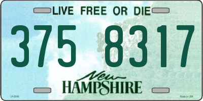NH license plate 3758317