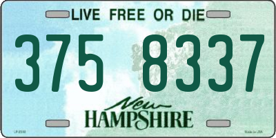 NH license plate 3758337