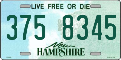 NH license plate 3758345