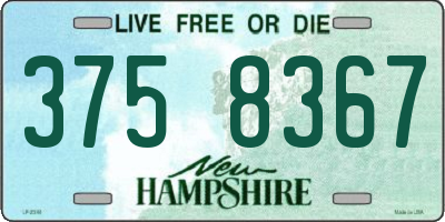 NH license plate 3758367