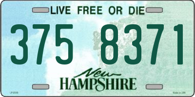 NH license plate 3758371