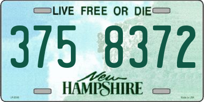 NH license plate 3758372