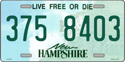 NH license plate 3758403