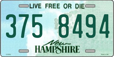 NH license plate 3758494