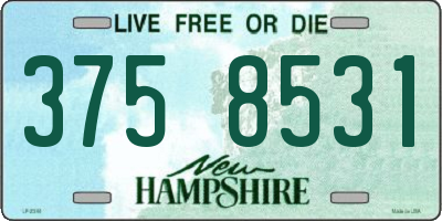 NH license plate 3758531