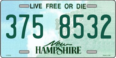 NH license plate 3758532