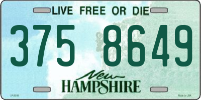 NH license plate 3758649