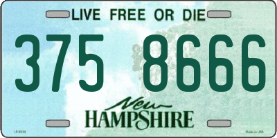 NH license plate 3758666