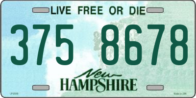 NH license plate 3758678