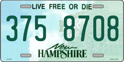 NH license plate 3758708