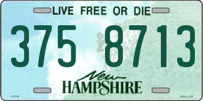 NH license plate 3758713