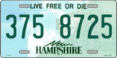 NH license plate 3758725