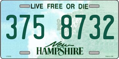NH license plate 3758732