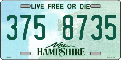 NH license plate 3758735