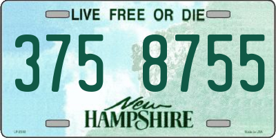 NH license plate 3758755