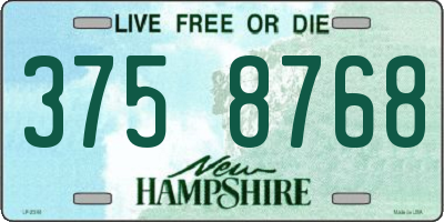 NH license plate 3758768