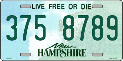 NH license plate 3758789