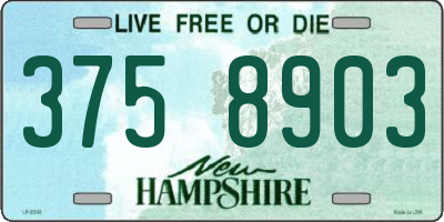 NH license plate 3758903