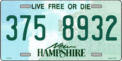 NH license plate 3758932