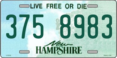 NH license plate 3758983